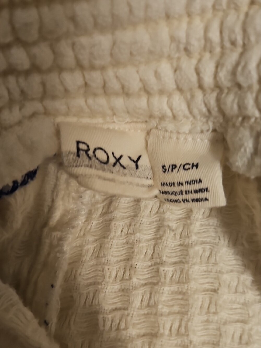 Roxy White Embroidered Athletic Shorts with Navy & Orange Trim - Picture 2 of 3